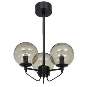 Perla 3 Ø37 Zwart plafondlamp Van Hallbergs - In combinatie met de zwarte metalen details is de lamp een gegarandeerde blikvanger in uw interieur!