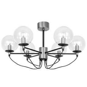 Perla 6 Ø78 Zilver plafondlamp Van Hallbergs - In combinatie met de zilveren details is de lamp een gegarandeerde blikvanger in uw interieur!
