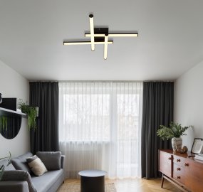 Kirina 50cm Zwart plafondlamp Van Globo Lighting - Kirina adderar moderna stil till rummet med dess innovativa, kvadratiska design.