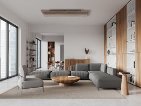 Hayden 120cm Hout plafondlamp Van Globo Lighting - Den rektangul&auml;ra plafonden Hayden &ouml;vertalar med sin moderna akustikpanel-look och bidrar med en h&auml;rlig ljusspridning i rummet.