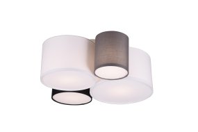 Hotel 50cm Veelkleurig plafondlamp Van Trio Lighting - De HOTEL plafondlamp met zijn vier lichtbronnen komt bijzonder goed tot zijn recht in woon- en slaapkamers, waar hij harmonieuze lichtaccenten cre&euml;ert en een gezellige uitstraling geeft.
