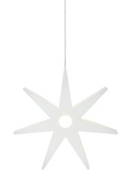 Origo Ø37 Wit Van Markslöjd - De ster wordt geleverd met een 3,5 meter lang wit snoer met stekker en een vervangbare E14-lamp van 1W die een aangename gloed geeft.