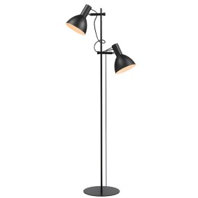 Baltimore 2 Zwart vloerlamp Van Halo Design - Het is aan te raden om de lamp naast de bank te plaatsen als leeslamp of in de woonkamer, waar hij niet alleen voor mooie verlichting zorgt, maar ook een stijlvol detail in het interieur vormt.