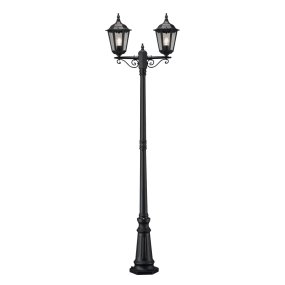 Firenze 220cm Zwart lantaarnpaal Van Konstsmide - De Firenze 2-armige paallamp is een klassieke en elegante buitenlamp met twee armen.
