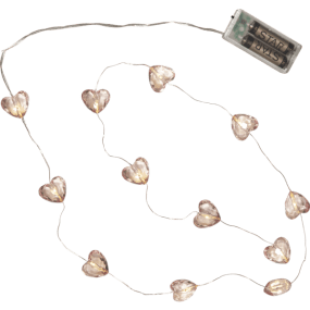 Lichtsnoer Valentine Roze Van Star Trading - Met een dunne zilverkleurige metalen kabel en 12 warmwitte LED-diodes geeft hij een gezellige en sfeervolle gloed.