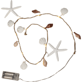 Lichtsnoer Seaside Beige Van Star Trading - Seaside is een prachtige, op batterijen werkende lichtslinger voor binnen, met decoraties van kunststof ge&iuml;nspireerd op de zee.