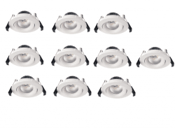 Alta 10 Stuks LED Wit Van Lampan - De downlight heeft een anti-verblindingsfunctie, wat betekent dat er een mat oppervlak voor de LED zit om verblinding te voorkomen.