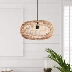 Bali Ø48 Natuur Van Searchlight - Deze ronde Bali lampenkap is perfect voor een moderne woonkamer of slaapkamer.