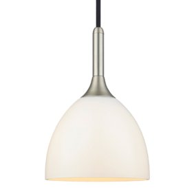 Bellevue Ø24 Opaal Van Halo Design - De opaalglazen kap zorgt voor een mooie lichtspreiding en in combinatie met het geborstelde staal is het een stijlvolle lamp die in elk huis past.