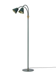 Hygge 2 Groente vloerlamp Van Halo Design - Wordt geleverd met een 200 cm lange kabel met een aan/uit-schakelaar bovenop het messing detail, voor eenvoudig en handig gebruik.