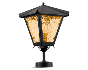 Gustav 36cm Zwart Van Westal - U kunt kiezen uit een naar boven of naar beneden gerichte lantaarn met een gelakte en roestbestendige afwerking of in prachtig geoxideerd koper.