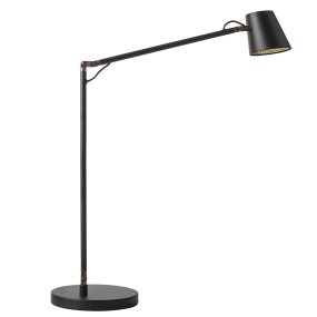 Tokyo 50cm Zwart bureaulamp Van Oriva - De Tokyo tafellamp in metaal met een elegante zwarte afwerking is voorzien van een hoekige arm en een richtbare kap, waardoor hij zowel flexibel als functioneel is.