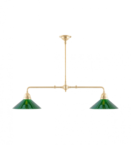 Tegnér Rod Pendant 2x60 Messing Van Karlskrona lampfabrik - De kogelkraan wordt vanaf de zijkant in de fitting geplaatst en voorzien van een afstandsplaat.