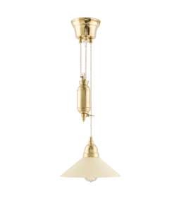 Broman Adjustable Pendant 60 Messing Van Karlskrona lampfabrik - Bij de installatie kan het snoer worden aangepast, zodat het op een lagere hoogte kan worden geïnstalleerd.