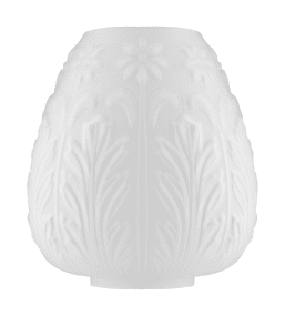 Acanthus Glass Shade 70 Mat wit Van Karlskrona lampfabrik - Klassieke kerosine lampenkap, geblazen in de eigen gietijzeren mal met bladmotief van Karlskrona Lampfabrik.