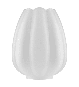 Tulip Glass Shade 85 Mat wit Van Karlskrona lampfabrik - Mallen met een gepatroneerd oppervlak zijn aanzienlijk duurder om te ontwerpen en te produceren dan standaard rotatiesymmetrische lampenkappen.