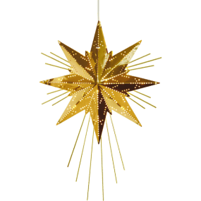 Mini Luxe 36cm Messing Van Star Trading - Messingkleurige metalen ster met veel mooie details.