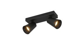 Sharp 2 Zwart spot Van Trio Lighting - Dankzij de draaibare spots is de plafond- en wandlamp met twee lampen ideaal als extra lichtbron in de keuken of in kleine ruimtes en geeft hij uw woning een gezellige sfeer.