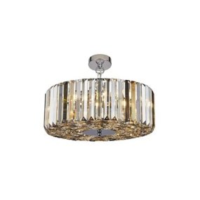 Chepeau Ø50 Chroom kristal Van Searchlight - Wanneer de lamp aan staat, wordt het licht weerkaatst in de prisma's en cre&euml;ert het magische reflecties in de kamer.