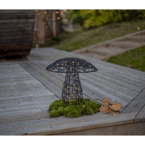 Otto 34cm Zwart Van Star Trading - Otto is een prachtige, op batterijen werkende buitenlamp in de vorm van een paddenstoel.