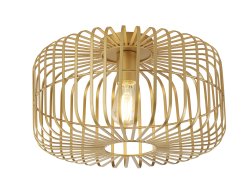 Crib Ø40 Goud plafondlamp Van Searchlight - Met zijn stijlvolle kooiontwerp in matgoud zorgt hij voor een unieke visuele expressie in elke kamer.