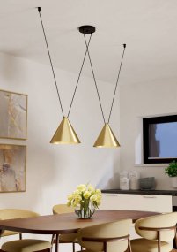Narices 173cm Goud hanglamp Van Eglo - Geef uw huis een moderne touch met deze stijlvolle plafondlamp die functionaliteit en design combineert.