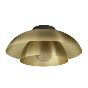Cenciara Ø40 Messing plafondlamp Van Eglo - Gemaakt van metaal met twee stijlvolle kappen in een messing afwerking, cre&euml;ert hij een warm en aangenaam licht met een decoratief effect.