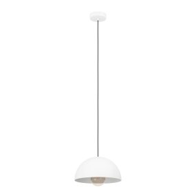 Gaetano Ø30 Wit Van Eglo - Deze hanglamp heeft een stijlvolle, halfronde kap met een witte afwerking die een moderne en strakke uitstraling geeft.