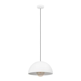 Gaetano Ø38 Wit Van Eglo - Deze hanglamp heeft een stijlvolle, halfronde kap met een witte afwerking die een moderne en strakke uitstraling geeft.