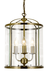 Budgie Ø28 Antiquiteit hanglamp Van Aneta Lighting - Budgie plafondlamp in antiekkleurig metaal en helder, licht gebogen glas.