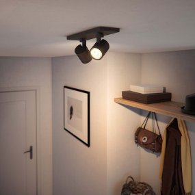 Runner 2 Zwart spot Van Philips - De zwarte aluminium behuizing vormt een perfecte aanvulling op de lichtbron.