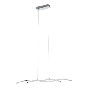 Lasana 87cm Chroom hanglamp Van Eglo - De lamp past perfect boven een eettafel of in de woonkamer en creëert een elegante en verlichte ruimte.