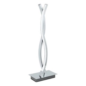 Lasana 46cm Chroom tafellamp Van Eglo - De lamp past perfect op een nachtkastje of bijzettafeltje en cre&euml;ert een elegante en verlichte ruimte.