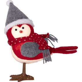 Joylight Vogel ROOD Van Star Trading - Kerstversiering op batterijen in de vorm van een schattig vogeltje in winterkleren.