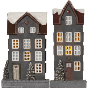 Hus 2 Stuks Grijs Van Star Trading - Versier een plank of zet ze op een fles.