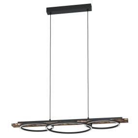Boyal 100cm Zwart hanglamp Van Eglo - Het unieke ontwerp zorgt voor een verfijnde uitstraling en zorgt voor een zacht en aangenaam licht in de kamer.