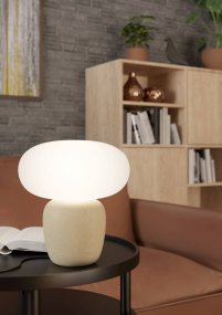 Cahuama 30cm Lichtbruin Van Eglo - Het ontwerp van de lamp doet denken aan natuurlijke vormen en cre&euml;ert een aangename sfeer in de kamer.