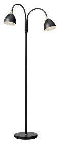 Läza Zwart vloerlamp Van Cottex - Dankzij de twee beweegbare armen en de aparte schakelaars voor elke lamp is deze lamp perfect voor in de hoek van de kamer of als algemene verlichting in de kamer.