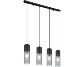 Annika 80cm Zwart hanglamp Van Globo Lighting - Cre&euml;er een moderne en elegante sfeer in je huis met de Annika hanglamp.