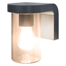 Cascade Donkergrijs buitenlamp Van Ledvance - Deze lamp is gemaakt van aluminium en amberkleurig glas en geeft prachtig en effici&euml;nt licht.