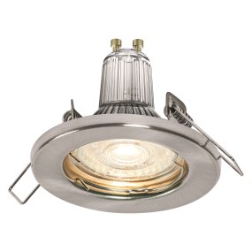 Recess Set Incl. GU10 3x2W Geborsteld nikkel Van Ledvance - Ze worden aangesloten op de meegeleverde GU10-fitting met snoer in het plafond (meegeleverd) en vervolgens zoals gebruikelijk op het lichtnet aangesloten.