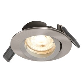 Recess Twist Incl. GU10 4W Geborsteld nikkel Van Ledvance - Deze wordt met een snoer in het plafond (meegeleverd) aangesloten op de meegeleverde GU10-lamphouder en vervolgens zoals gebruikelijk op het lichtnet aangesloten.