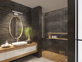 Orbis 40cm Chroom badkamerlamp Van Ledvance - Lampan g&aring;r att f&auml;sta genom att skruva fast p&aring; v&auml;ggen eller kl&auml;mma fast p&aring; badrumsspegeln.