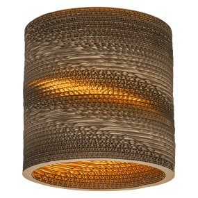 Cardboard Cylinder Ø25 Bruin plafondlamp Van Ledvance - De lampenkap, die uit meerdere lagen karton bestaat, creëert een prachtig lichtspel in de kamer wanneer deze brandt en draagt bij aan een warme en natuurlijke sfeer.