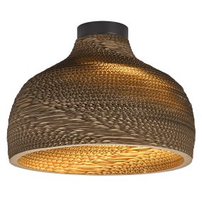 Cardboard Hat Ø36 Bruin plafondlamp Van Ledvance - De lampenkap, die uit meerdere lagen karton bestaat, creëert een prachtig lichtspel in de kamer wanneer deze brandt en draagt bij aan een warme en natuurlijke sfeer.