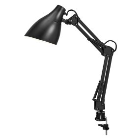 Office Pear Clip Zwart klemlamp Van Ledvance - Armen med tv&aring; leder g&aring;r att vinkla och justera i h&ouml;jd och sidled vilket g&ouml;r det till en flexibel lampa, ut&ouml;ver det har den en vridbar sk&auml;rm f&ouml;r individuell inst&auml;llning av ljuset.