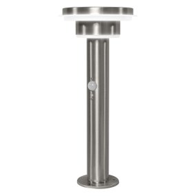 Double Circle Sensor Staal solarlamp Van Ledvance - De ingebouwde PIR-bewegingssensor en daglichtsensor zorgen ervoor dat de lamp automatisch aangaat als er beweging is in het donker.