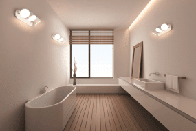 LED spot 35cm Wit badkamerlamp Van Ledvance - De tre vinkelbara sk&auml;rmarna med diffusor ger ett starkt men bl&auml;ndfritt ljus som du kan rikta efter &ouml;nskem&aring;l.