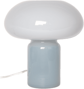 Glas 23cm Blauw tafellamp Van Eja - Het zachte licht zorgt voor een aangename sfeer in de kamer en maakt de lamp een perfecte blikvanger op een bijzettafel, vensterbank of nachtkastje.