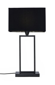 Kensington 50cm Zwart tafellamp Van Cottex - Het stijlvolle metalen frame zorgt voor een luchtige en moderne uitstraling, terwijl de zwarte textielen kap een zacht en aangenaam licht verspreidt.